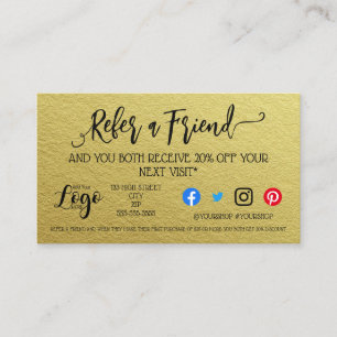 Business refer a friend marketing discount sales referral card