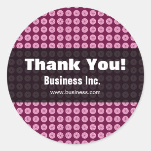 Business Retro Circles Modern Pink Classic Round Sticker