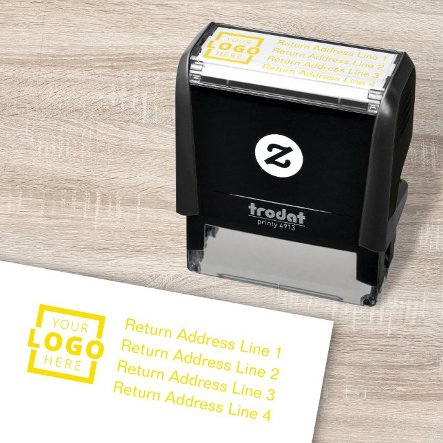 Business Return Address Customised Logo Self-inking Stamp (Creator Uploaded)
