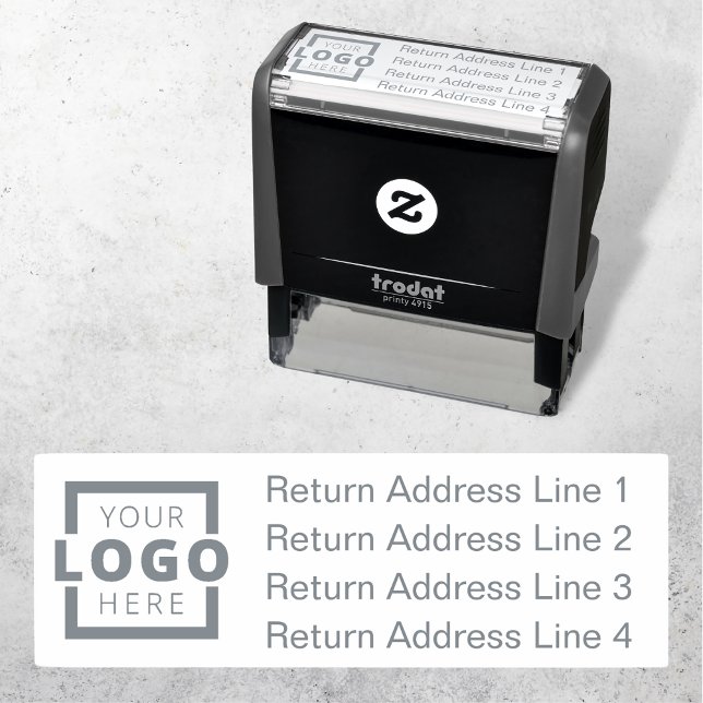 Business Return Address Customised Logo Self-inking Stamp (Creator Uploaded)