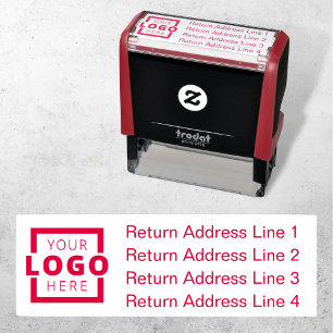 Business Return Address Customised Logo Self-inking Stamp