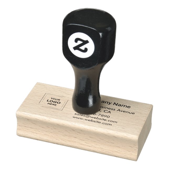 Business Return Address | Logo Professional Modern Rubber Stamp (Stamp)