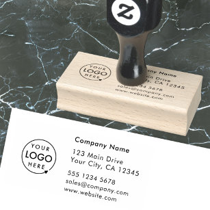 Business Return Address   Logo Professional Modern Rubber Stamp