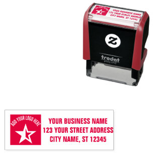 Business Return Address   Professional Custom Logo Self-inking Stamp