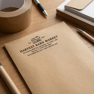 Business Return Address   Professional Logo Modern Self-inking Stamp