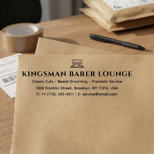 Business Return Address   Professional Logo Modern Self-inking Stamp