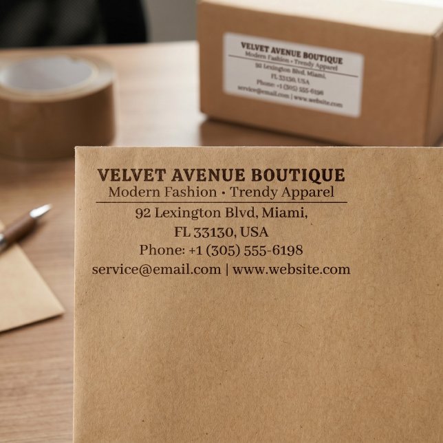 Business Return Address | Professional Logo Modern Self-inking Stamp (Creator Uploaded)