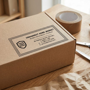 Business Return Address   Professional Logo Modern Self-inking Stamp