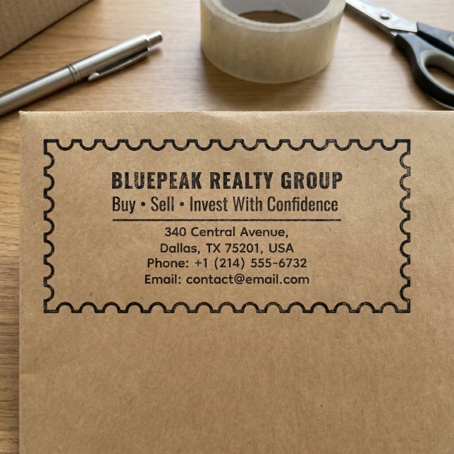 Business Return Address | Professional Logo Modern Self-inking Stamp (Creator Uploaded)