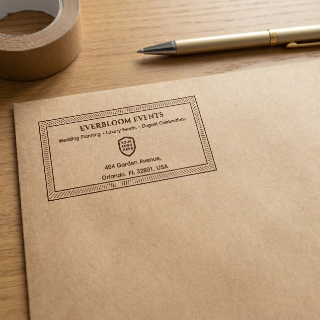 Business Return Address | Professional Logo Modern Self-inking Stamp (Creator Uploaded)