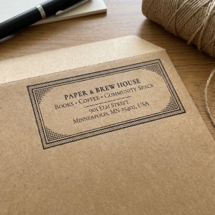 Business Return Address   Professional Logo Modern Self-inking Stamp
