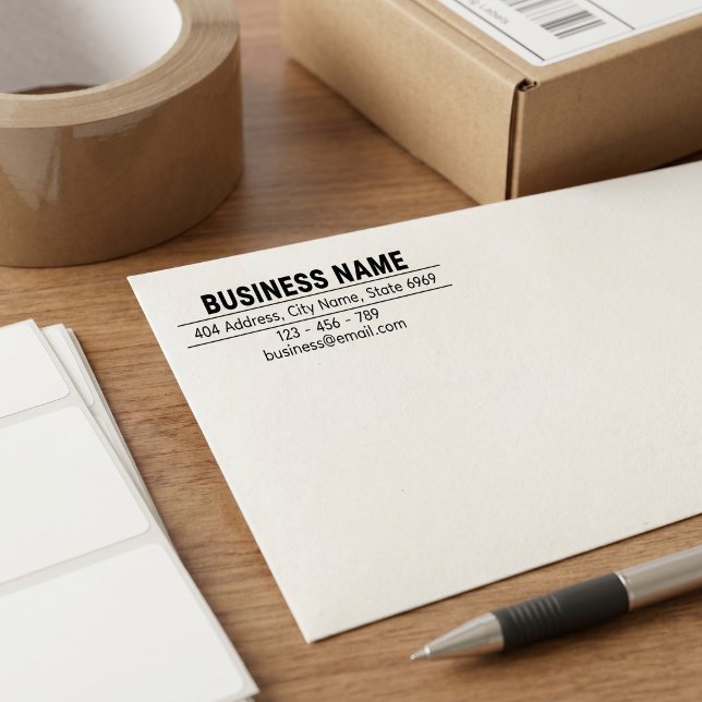 Business Return Address | Professional Logo Modern Self-inking Stamp (Creator Uploaded)