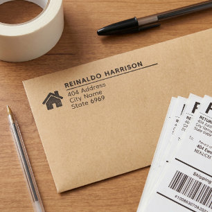 Business Return Address   Professional Logo Modern Self-inking Stamp
