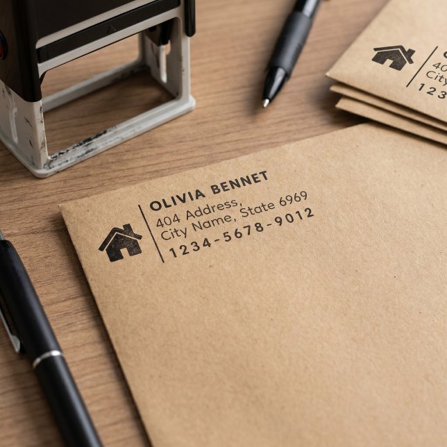 Business Return Address | Professional Logo Modern Self-inking Stamp (Creator Uploaded)