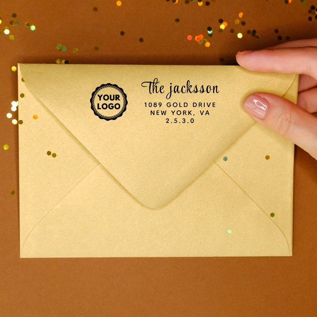 Business Return Address | Professional Logo Modern Self-inking Stamp (Creator Uploaded)