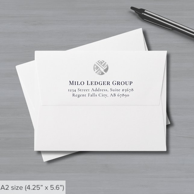 Business Return Address with Logo A2 Note Card Envelope (Creator Uploaded)