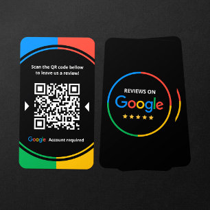 Business Review Link Google 5 Star Reviews QR Code Business Card