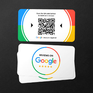 Business Review Link Google 5 Star Reviews QR Code Business Card