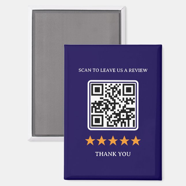 Business Review Link QR Code 2.5" x 3.5" Magnet (Front/Back)
