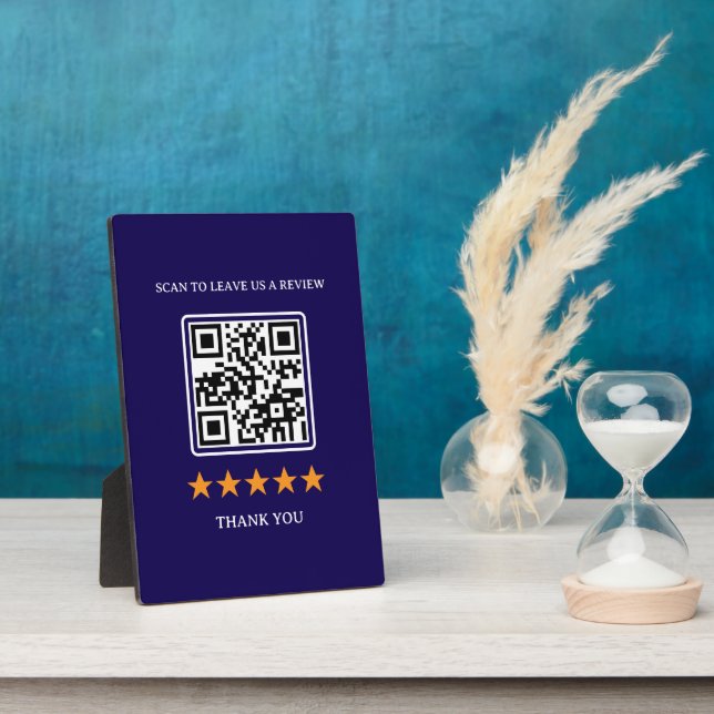 Business Review Link QR Code 5" x 7" Plaque (Side)