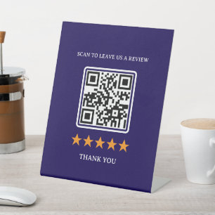 Business Review Link QR Code 8" x 10" Plastic Pedestal Sign