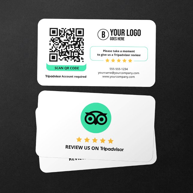 Business Review Link Tripadvisor Reviews QR Code Business Card (Creator Uploaded)