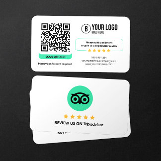 Business Review Link Tripadvisor Reviews QR Code Card