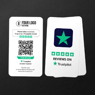 Business Review Link Trustpilot Reviews QR Code Business Card