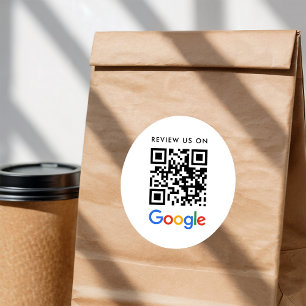 Business Review on Google QR Code Classic Round Sticker