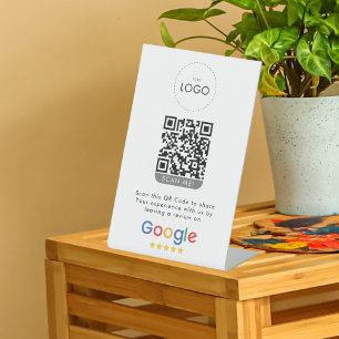 Business Review On Google QR Code Rating Pedestal Sign