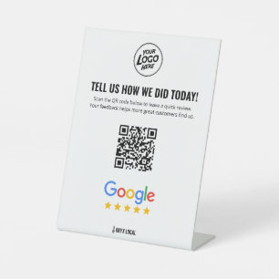 Business Review QR Code Rating Pedestal  Pedestal Sign