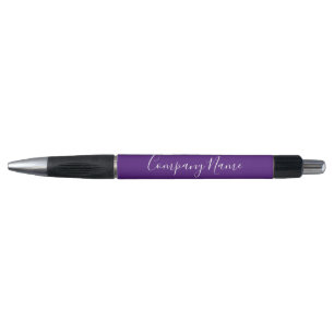 Business Royal Purple White Script Company Name