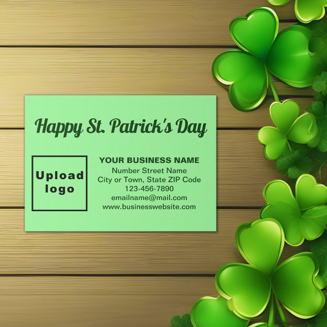 Business Saint Patrick Greeting on Light Green Enclosure Card (Light green Saint Patrick business enclosure card)