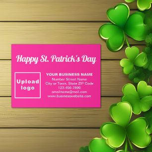 Business Saint Patrick Greeting on Pink Enclosure Card