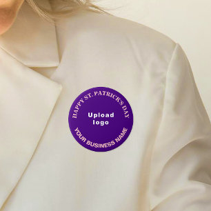 Business Saint Patrick Greeting on Purple Round 7.5 Cm Round Badge