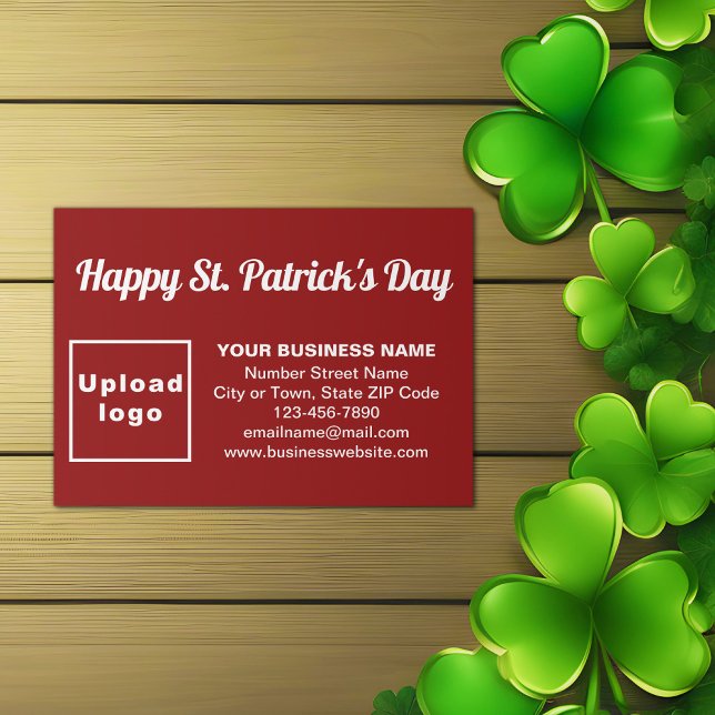 Business Saint Patrick Greeting on Red Enclosure Card (Red Saint Patrick business enclosure card)