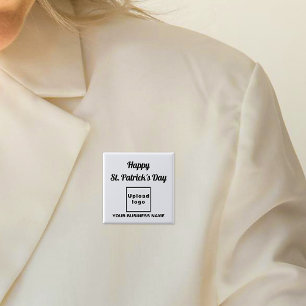 Business Saint Patrick Greeting on White Square 15 Cm Square Badge