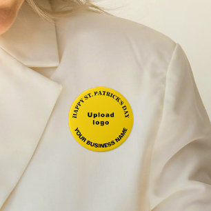 Business Saint Patrick Greeting on Yellow Round 7.5 Cm Round Badge