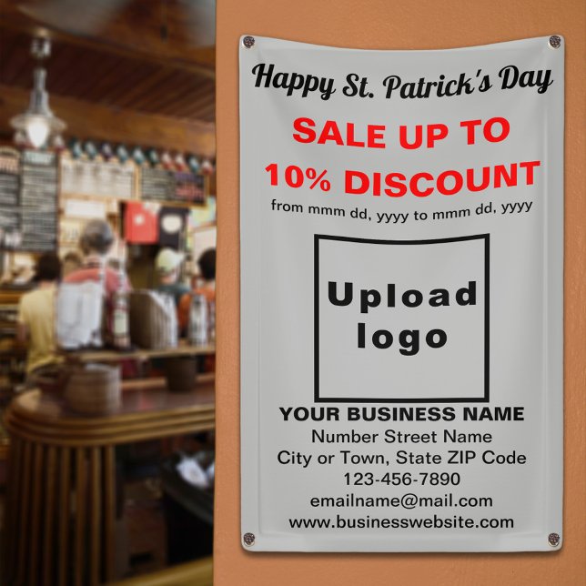 Business Saint Patrick Sale on Grey Banner (Business Saint Patrick sale on gray banner. Signage to attract more customers.)