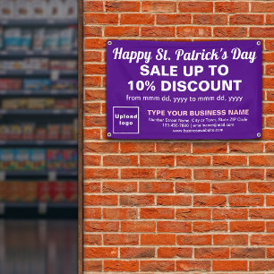 Business Saint Patrick Sale on Purple Rectangle Banner