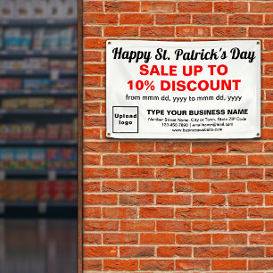 Business Saint Patrick Sale on White Rectangle Banner