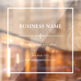 Business Salon Name White Frame