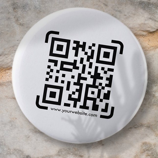 Business Scan Me QR Code Website Modern Simple 6 Cm Round Badge (Creator Uploaded)