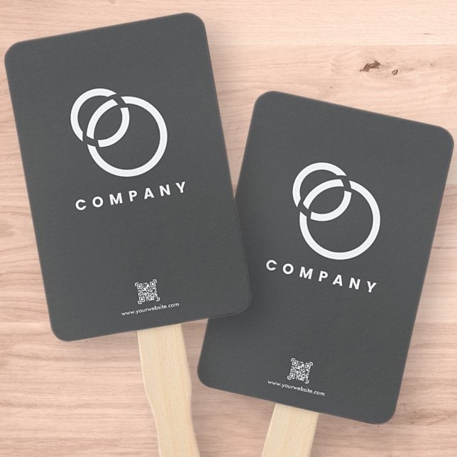 Business Scan Me QR Code Website Modern Simple Hand Fan (Creator Uploaded)