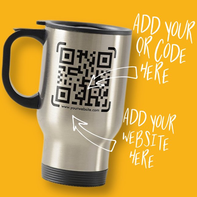 Business Scan Me QR Code Website Modern Simple Travel Mug (Creator Uploaded)