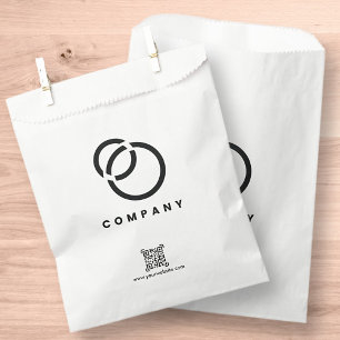 Business Scan QR Code Website Logo Modern Simple Favour Bags