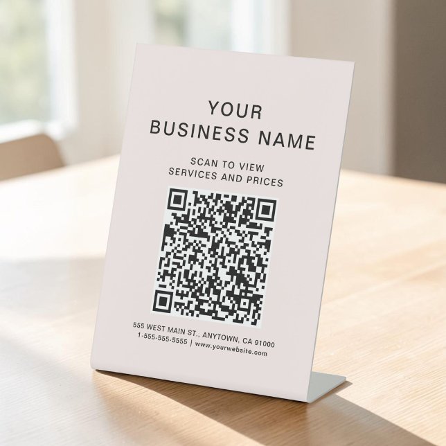 Business Scan To Connect Pink QR Code Pedestal Sign (Business Scan To Connect Pink QR Code Pedestal Sign)