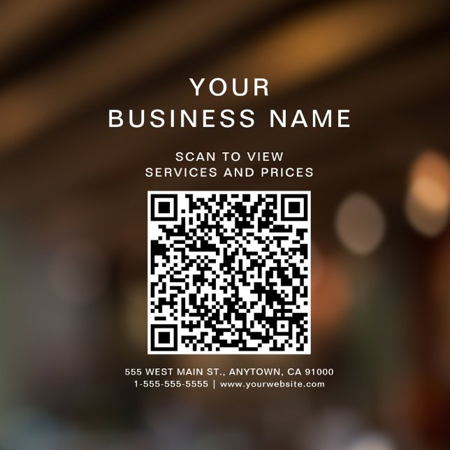 Business Scan To Connect QR Code White Lettering (Business Scan To Connect QR Code White Lettering Window Cling)