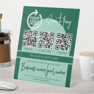 Business Scan to Pay Personalised Logo QR Code Pedestal Sign