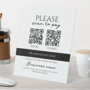 Business Scan to Pay Personalised QR Code Pedestal Sign
